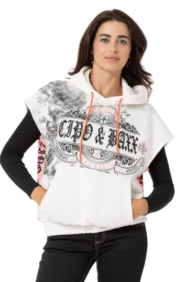 WT374 Damen T-Shirt Zero Sleeve Hooded